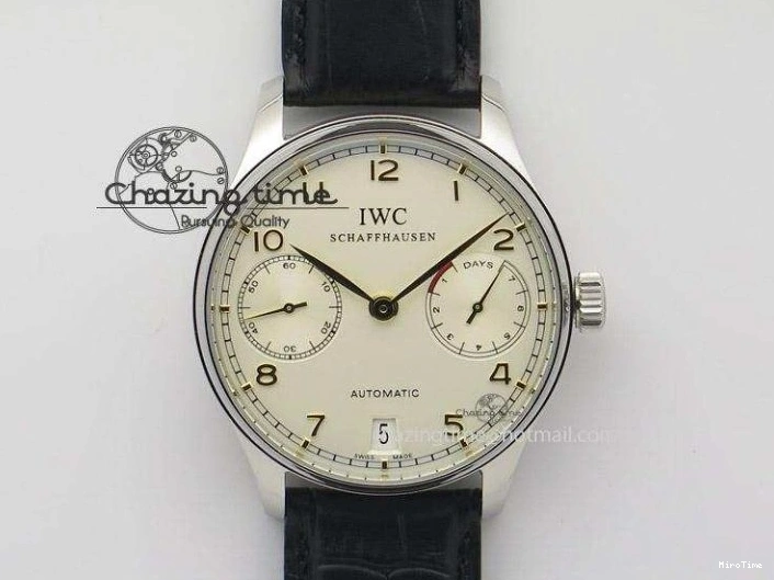 MIROTIME 0701 Lightweight Portuguese Tourbillon IW504602 SS ZF Best Edition Gray Dial on Brown Leather Strap 7177
